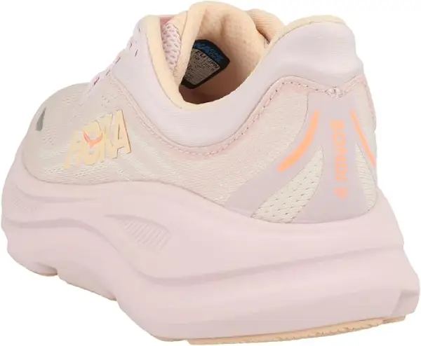 chaussures running femme Hoka Bondi 9 rose vu de derrière
